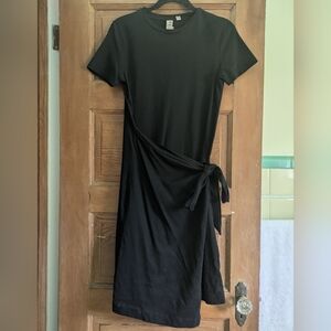 Dolan Black Asymmetrical Tied Tshirt Dress